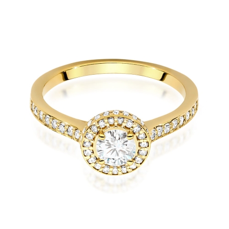 Przejdź do produktu Pierścionek zaręczynowy z żółtego złota z diamentami 0,76ct Fire Of Love 