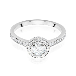 Pierścionek zaręczynowy z białego złota z diamentami 0,76ct Fire Of Love