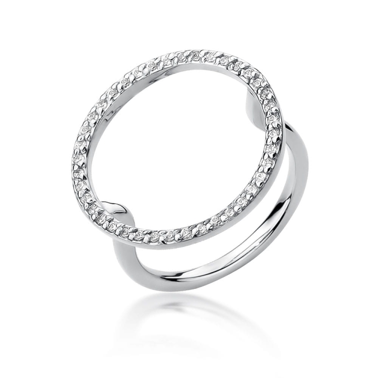 Pierścionek zaręczynowy z białego złota z diamentami 0,20ct Fire Of Love