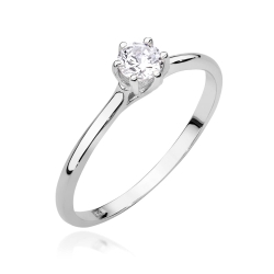 Pierścionek zaręczynowy z białego złota z diamentami 0,21ct Fire Of Love