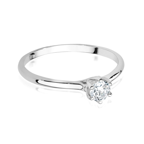 Przejdź do produktu Pierścionek zaręczynowy z białego złota z diamentami 0,21ct Fire Of Love 