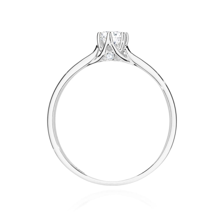 Pierścionek zaręczynowy z białego złota z diamentami 0,21ct Fire Of Love