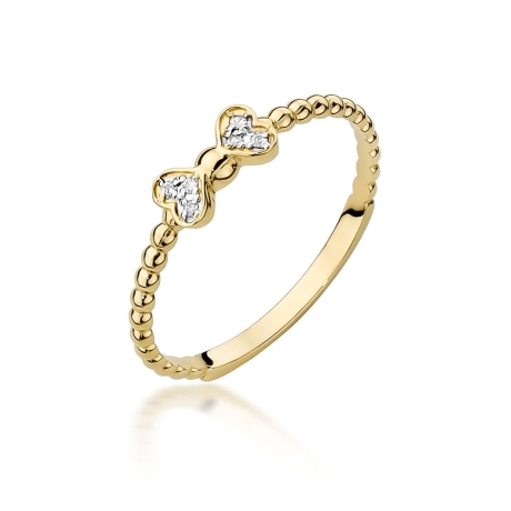 Przejdź do produktu Pierścionek zaręczynowy z żółtego złota z diamentami 0,03ct Fire Of Love 