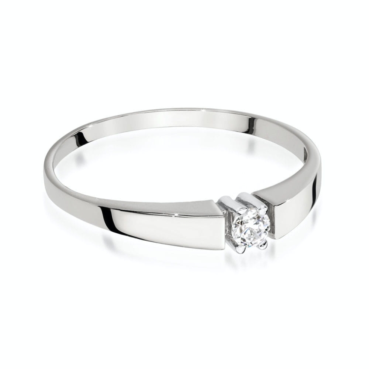 Pierścionek zaręczynowy z białego złota z diamentem 0,10ct Fire Of Love