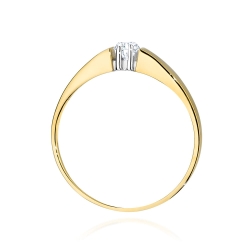Pierścionek zaręczynowy z żółtego złota z diamentem 0,08ct Fire Of Love