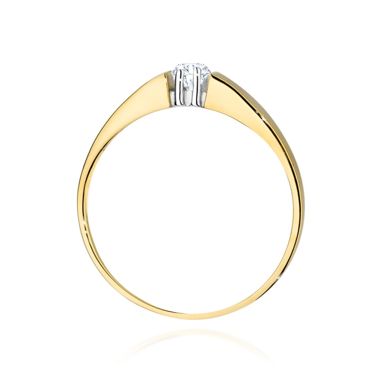 Pierścionek zaręczynowy z żółtego złota z diamentem 0,08ct Fire Of Love
