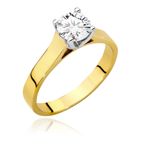 Przejdź do produktu Pierścionek zaręczynowy z żółtego złota z diamentem 1,00ct Fire Of Love