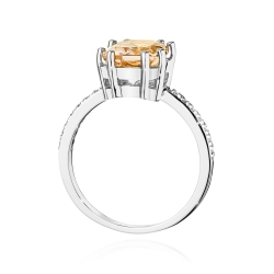 Pierścionek zaręczynowy z białego złota z morganitem i diamentami 0,07ct Fire Of Love