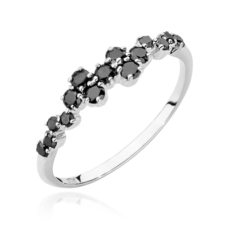 Przejdź do produktu Pierścionek zaręczynowy z białego złota z czarnymi diamentami 0,33ct Fire Of Love