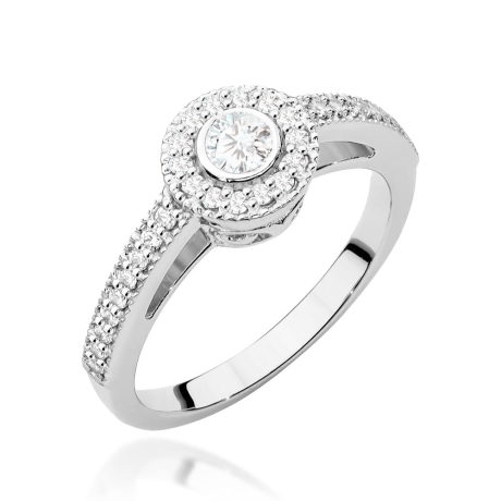 Przejdź do produktu Pierścionek zaręczynowy z białego złota z diamentami 0,37ct Fire Of Love 