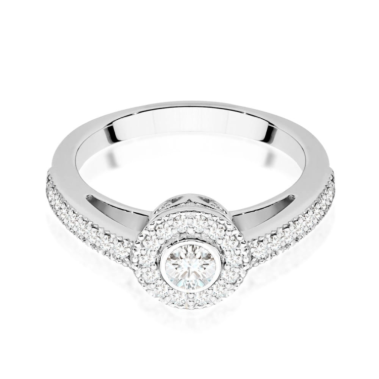 Pierścionek zaręczynowy z białego złota z diamentami 0,37ct Fire Of Love
