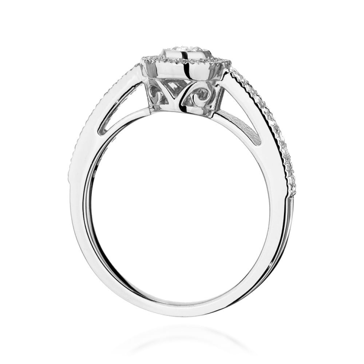 Pierścionek zaręczynowy z białego złota z diamentami 0,37ct Fire Of Love