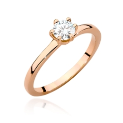 Pierścionek zaręczynowy z różowego złota z diamentem 0,40ct Fire Of Love