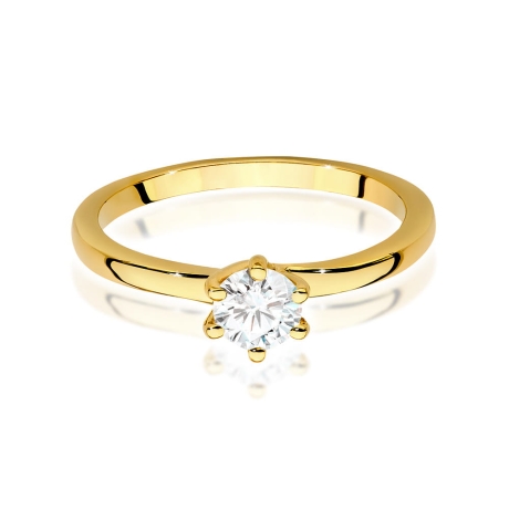 Przejdź do produktu Pierścionek zaręczynowy z żółtego złota z diamentem 0,40ct Fire Of Love 