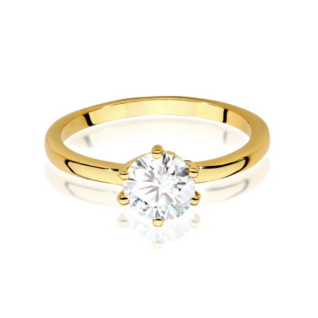Przejdź do produktu Pierścionek zaręczynowy z żółtego złota z diamentem 1,00ct Fire Of Love