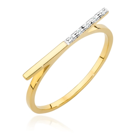 Przejdź do produktu Pierścionek zaręczynowy z żółtego złota z diamentami 0,025ct Fire Of Love