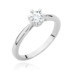 Pierścionek zaręczynowy z białego złota z diamentami 0,46ct Fire Of Love