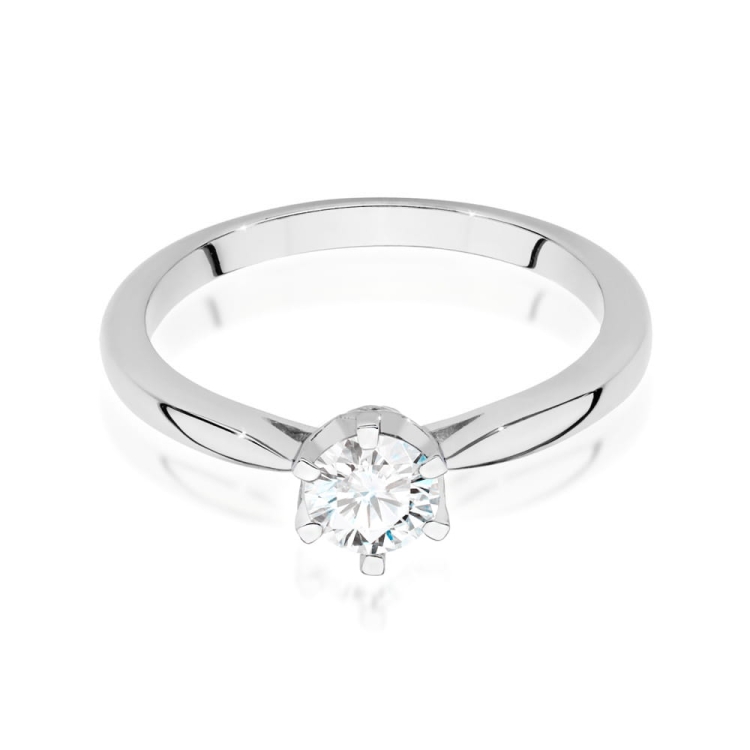 Pierścionek zaręczynowy z białego złota z diamentami 0,46ct Fire Of Love