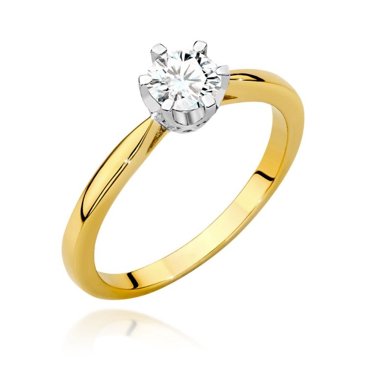 Pierścionek zaręczynowy z żółtego złota z diamentami 0,56ct Fire Of Love