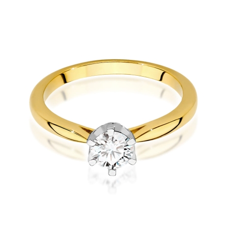 Przejdź do produktu Pierścionek zaręczynowy z żółtego złota z diamentami 0,56ct Fire Of Love