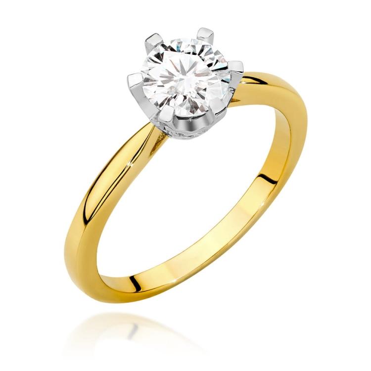 Pierścionek zaręczynowy z żółtego złota z diamentami 0,76ct Fire Of Love