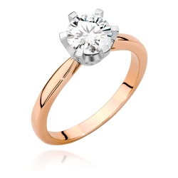 Pierścionek zaręczynowy z różowego złota z diamentami 1,06ct Fire Of Love