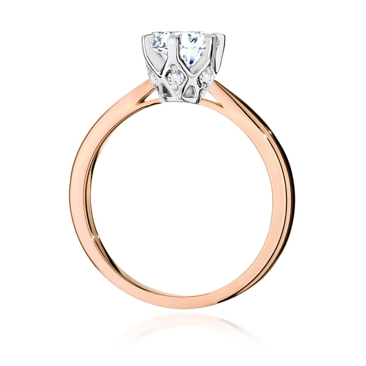Pierścionek zaręczynowy z różowego złota z diamentami 1,06ct Fire Of Love