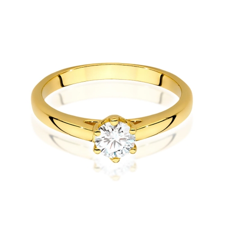 Przejdź do produktu Pierścionek zaręczynowy z żółtego złota z diamentem 0,40ct Fire Of Love