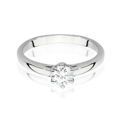 Pierścionek zaręczynowy z białego złota z diamentem 0,40ct Fire Of Love