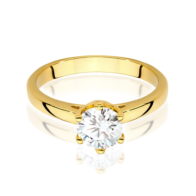 Pierścionek zaręczynowy z żółtego złota z diamentem 1,00ct Fire Of Love