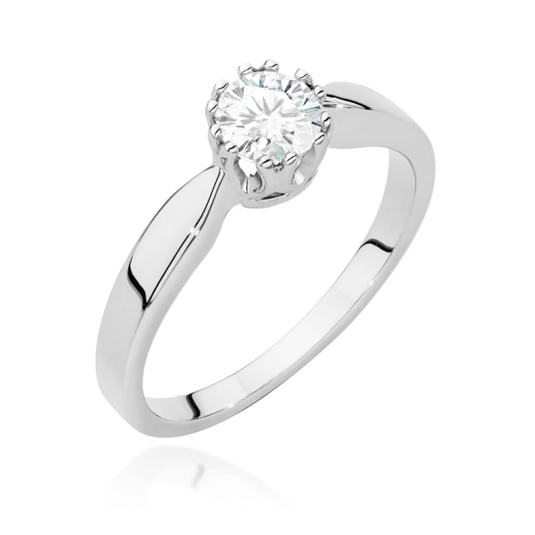 Pierścionek zaręczynowy z białego złota z diamentem 0,40ct Fire Of Love