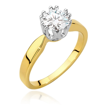 Przejdź do produktu Pierścionek zaręczynowy z żółtego złota z diamentem 0,70ct Fire Of Love 