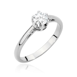 Pierścionek zaręczynowy z białego złota z diamentem 0,40ct Fire Of Love
