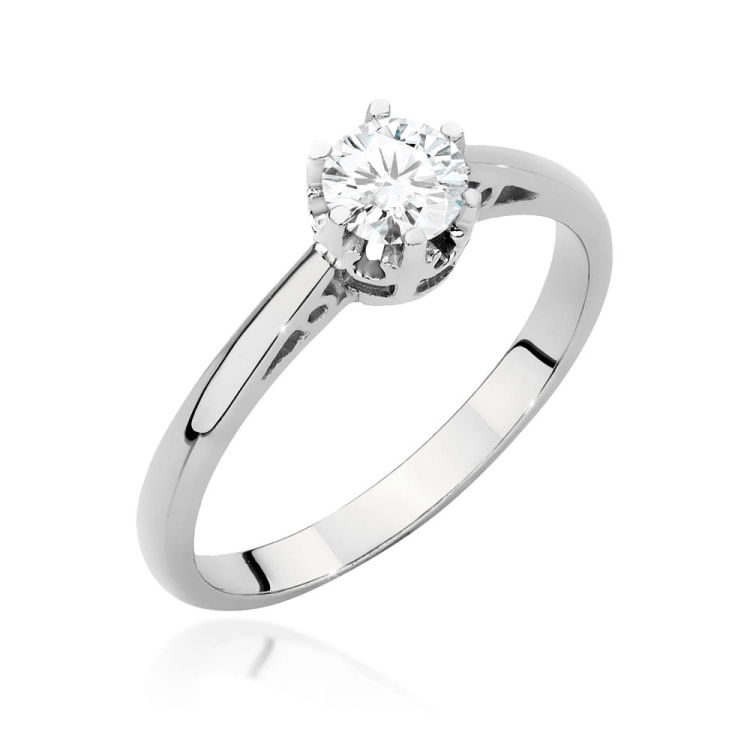 Pierścionek zaręczynowy z białego złota z diamentem 0,40ct Fire Of Love
