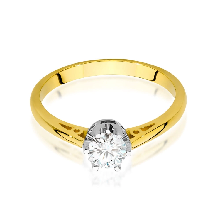Pierścionek zaręczynowy z żółtego złota z diamentem 0,40ct Fire Of Love