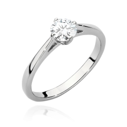 Pierścionek zaręczynowy z białego złota z diamentem 0,50ct Fire Of Love