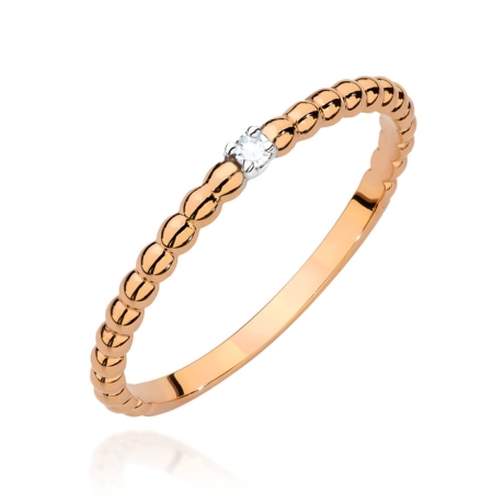 Przejdź do produktu Pierścionek zaręczynowy z różowego złota z diamentem 0,02ct Fire Of Love 