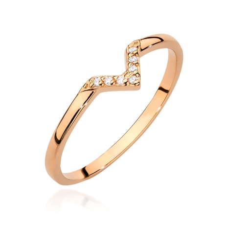 Przejdź do produktu Pierścionek zaręczynowy z różowego złota z diamentami 0,04ct Fire Of Love