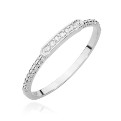 Pierścionek zaręczynowy z białego złota z diamentami 0,04ct Fire Of Love