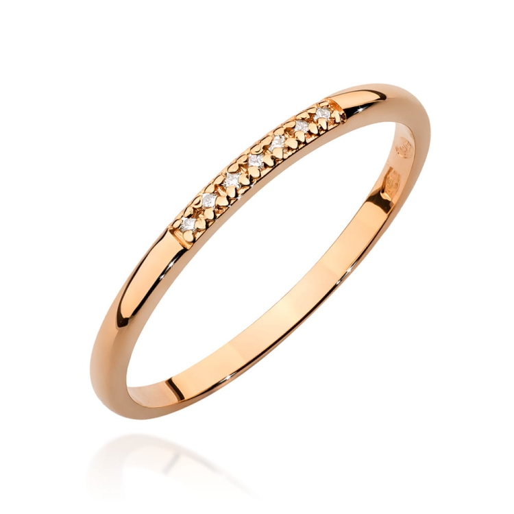 Pierścionek zaręczynowy z różowego złota z diamentami 0,04ct Fire Of Love