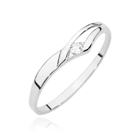 Przejdź do produktu Pierścionek zaręczynowy z białego złota z diamentem 0,04ct Fire Of Love