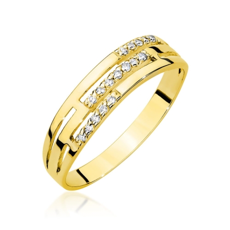 Przejdź do produktu Pierścionek zaręczynowy z żółtego złota z diamentami 0,15ct Fire Of Love 