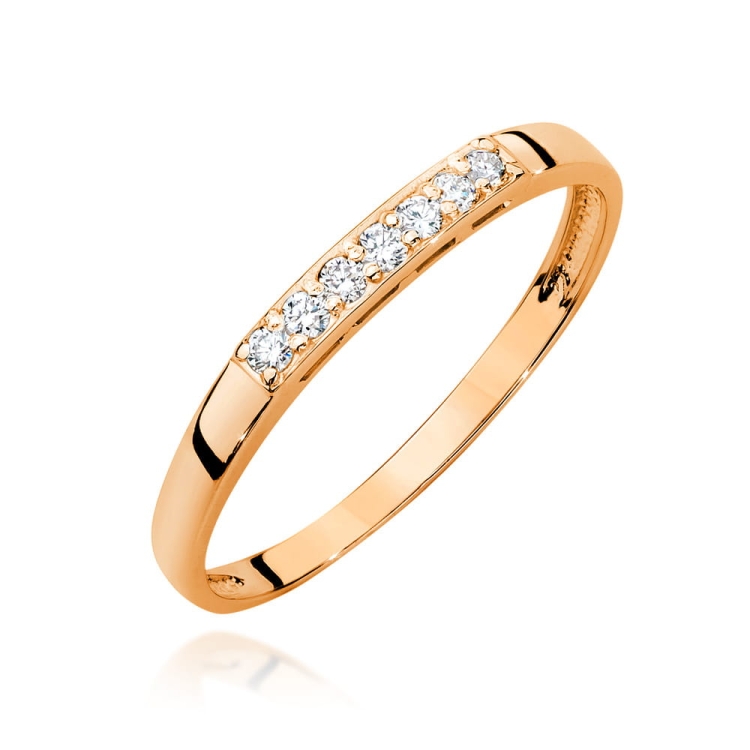 Pierścionek zaręczynowy z różowego złota z diamentami 0,10ct Fire Of Love