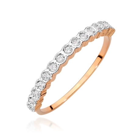 Przejdź do produktu Pierścionek zaręczynowy z różowego złota z diamentami 0,13ct Fire Of Love 