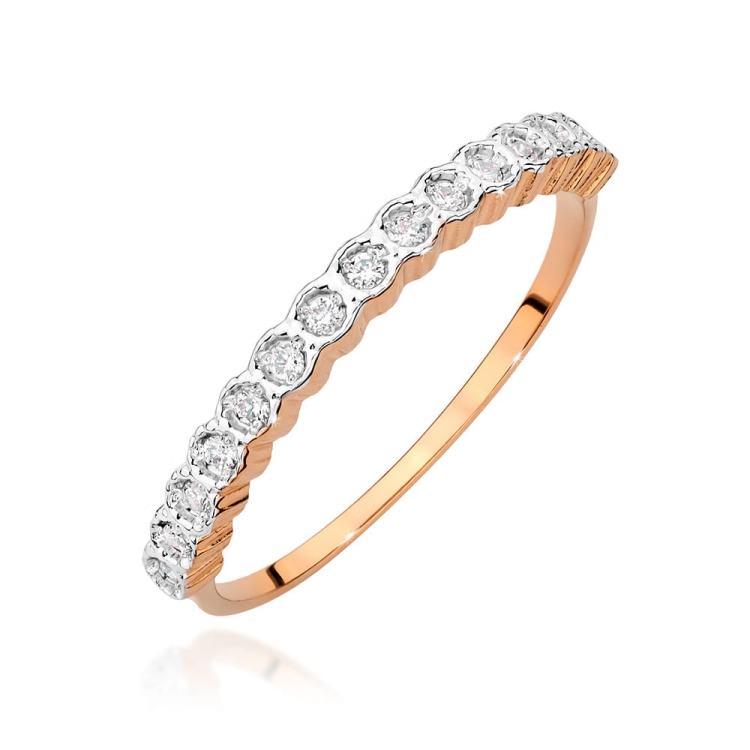 Pierścionek zaręczynowy z różowego złota z diamentami 0,13ct Fire Of Love