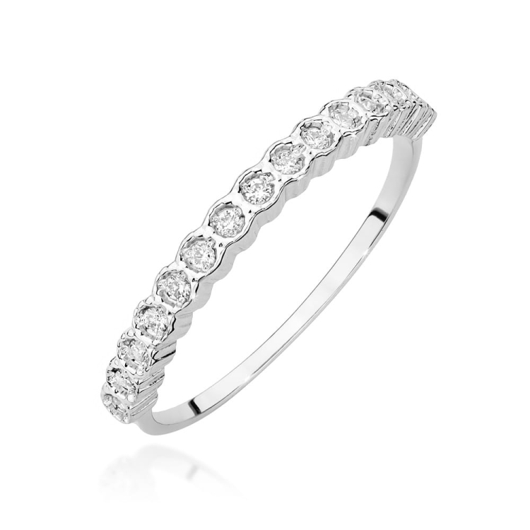 Pierścionek zaręczynowy z białego złota z diamentami 0,13ct Fire Of Love