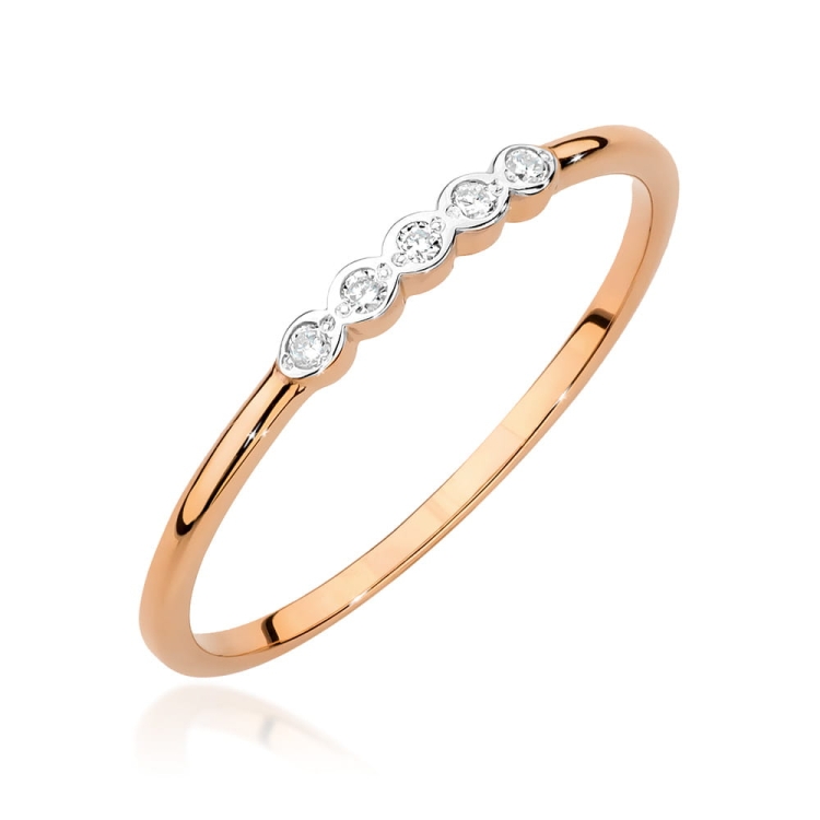 Pierścionek zaręczynowy z różowego złota z diamentami 0,04ct Fire Of Love