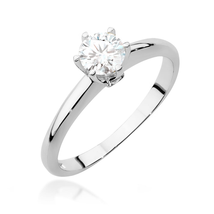 Pierścionek zaręczynowy z białego złota z białym szafirem i diamentami 0,04ct Fire Of Love