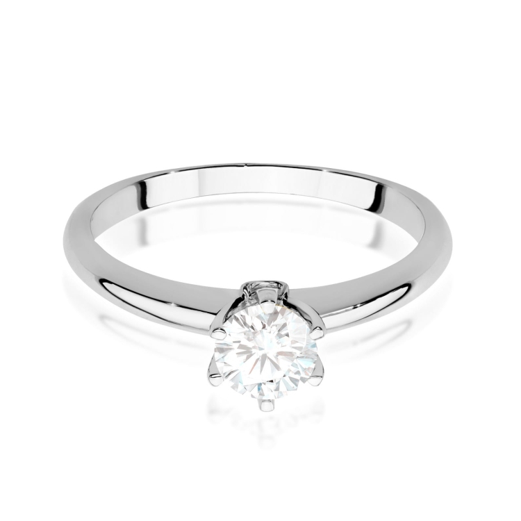 Pierścionek zaręczynowy z białego złota z białym szafirem i diamentami 0,04ct Fire Of Love