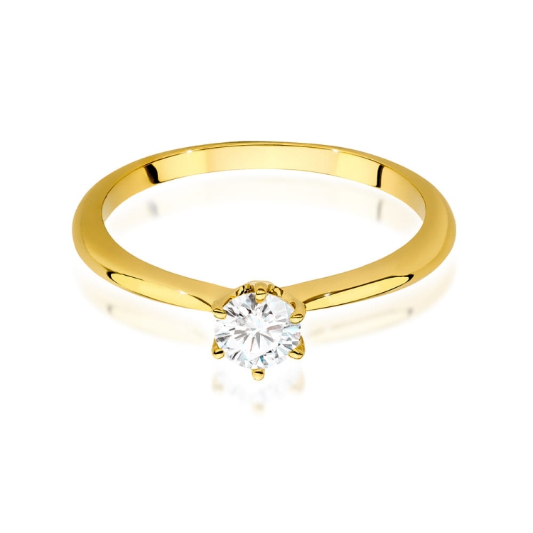 Pierścionek zaręczynowy z żółtego złota z brylantem 0,50ct Fire Of Love